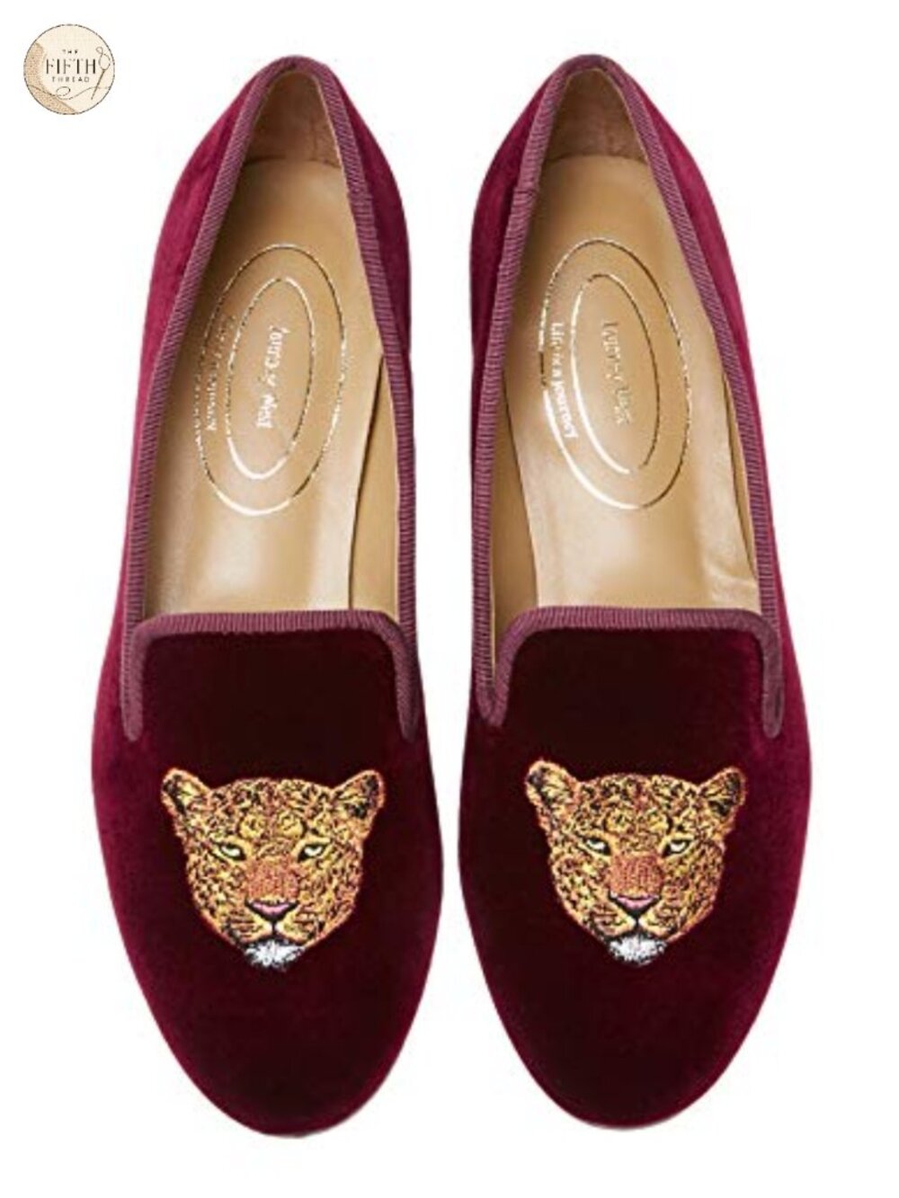 Velvet Loafer Flat with Embroidery Slip-On Smoking Slippers